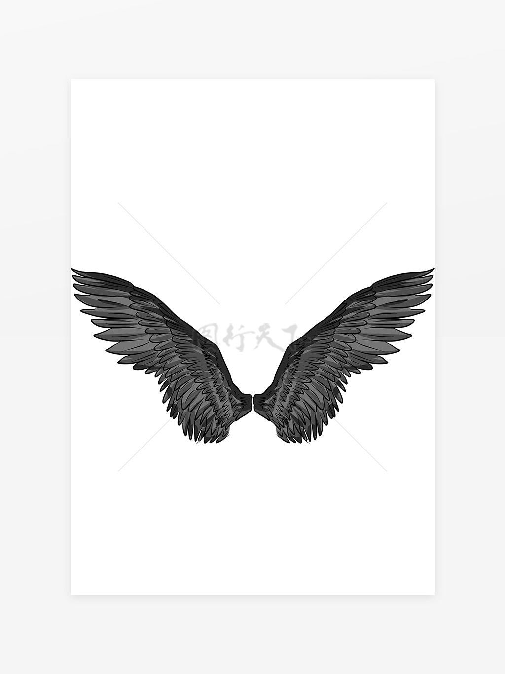 黑色翅膀素材图片